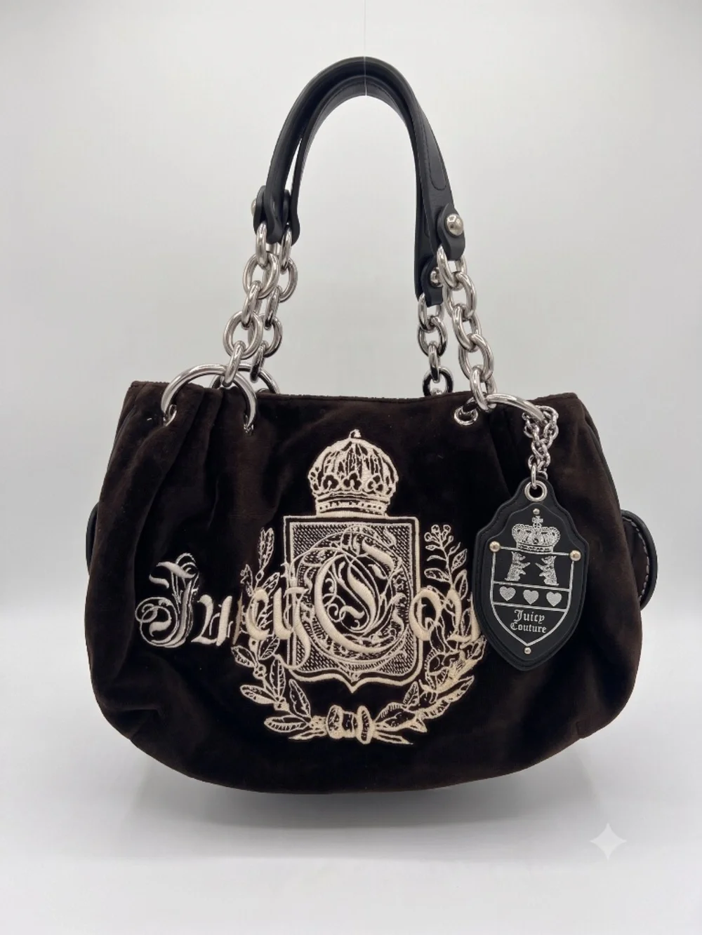Vintage Authentic Juicy Couture Velour Crest Bag - Picture 2 of 4